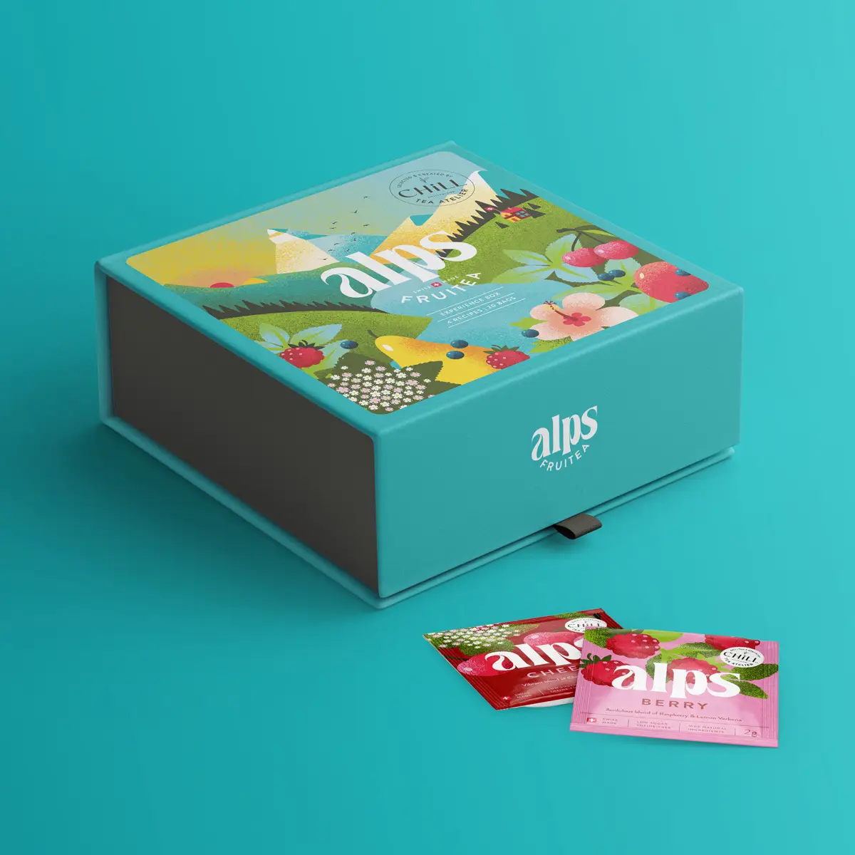 PAckaging design, coffret premium pour la gamme d'infusions Alps par FanyFabryk