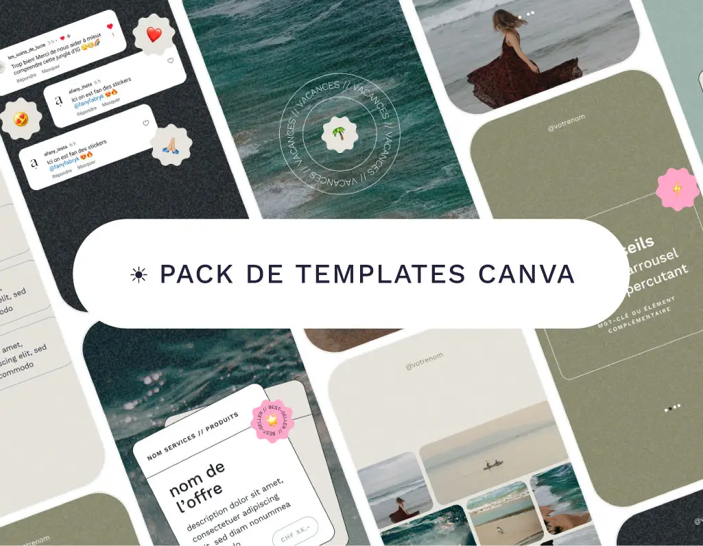 lien vers la page de description du pack de templates canva