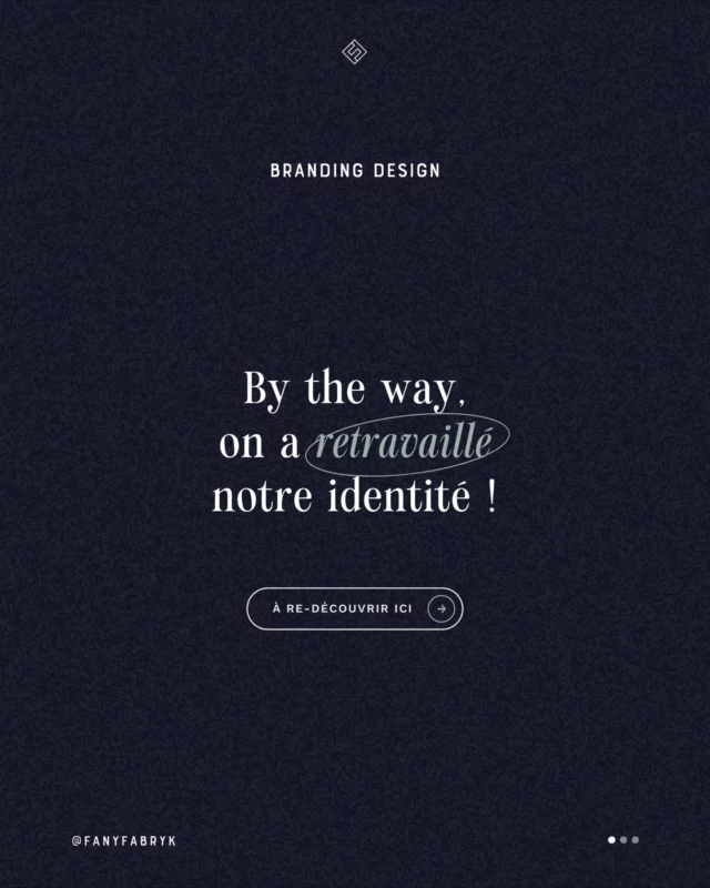👀 🔎 Aviez-vous remarqué les petits changements dans l'identité visuelle de FanyFabryk ??

Ils sont en place depuis septembre 2024 déjà 😅. Il était donc temps de vous présenter en bonne et due forme cette évolution créée et mise en oeuvre par Alexia, ma talentueuse graphiste (mieux vaut un regard "extérieur" pour faire évoluer son image parfois) 😇.

 💬 Alors qu'en pensez-vous? Vous trouvez que cette nouvelle identité correspond bien au studio? Dites-nous en commentaire.

Et si vous êtes une marque et que vous sentez vous aussi qu'il est temps d'évoluer, faites-nous signe en DM ou présentez-nous votre projet en cliquant sur le lien en bio !

--------------------------

☞ 𝗙𝗮𝗻𝘆'𝗙𝗮𝗯𝗿𝘆𝗸, Creative Design

-------------------------

#fanyfabryk
#communication
#branding
#identitevisuelle
#graphisme
#suisseromande
#entrepriselocale
#lausanne
#fribourg
#genuinewomen
#commerçants
#commercantslocaux
#creationentreprise
#DesignSurMesure
#EntrepreneuriatFéminin
#FemmeEntrepreneure