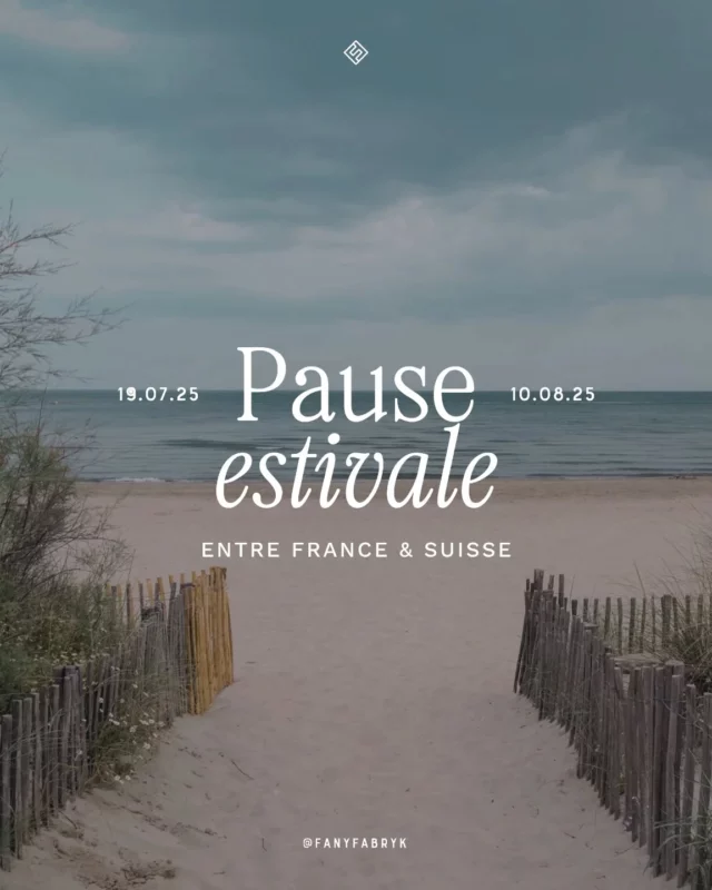 ⟦ PAUSE ⟧ … Pour 3 semaines partagées entre Montpellier beach et Swiss lake. On va prendre l'avion pour la première fois avec #babyzoe 🥰

Je vais aussi essayer de me reposer un peu après un mois de juin chargé en projets "urgents".

L'idée étant de vraiment VRAIMENT me ressourcer pendant cette période, je répondrai aux emails à mon retour...

Si vous êtes un moment par ici pendant ces vacances estivales vous nous verrez certainement un peu en story pour partager un peu de nous 🫶🏼.

Alors à très vite mais déjà ("in case of" déconnection totale pour certain.es) on vous souhaite un été chaud mais pas trop, animé et reposant, pleins de jolis moments avec vos proches 🫶🏼.

Kiss kiss

Fanny & Co

--------------------------

☞ 𝗙𝗮𝗻𝘆'𝗙𝗮𝗯𝗿𝘆𝗸, branding & design 360°

--------------------------

#summervibes
#vacances
#2025
#identitevisuelle
#branding
#suisseromande
#lausanne
#graphisme